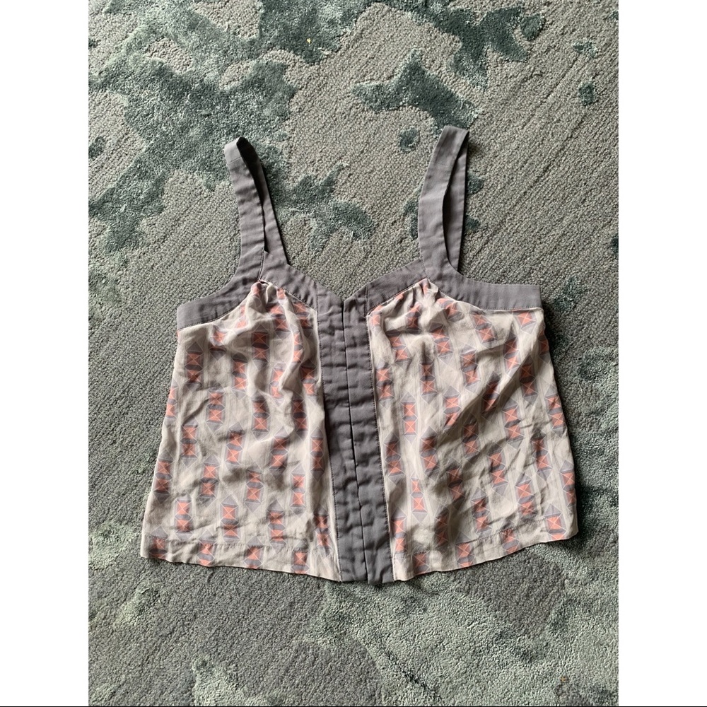 Ecote large geometric pink/grey tank top